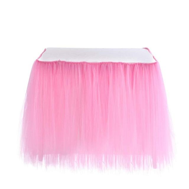 30 Romantische Vele Tule Tutu Tafel Rok Tule Servies Voor Bruiloft Decoratie Baby Shower Party Verjaardag Tafel Rokken Thuis: Roze