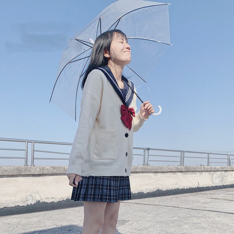 Japanese Student School Uniforms Women Cardigan Solid Full Sleeve Loose Kawaii Vintage Daily Students Female Sweater Autume 2022