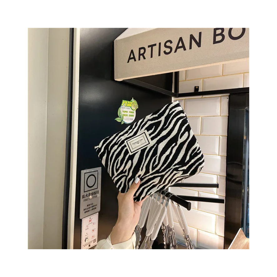 Stor leopardfärgad kosmetikväska för kvinnor i läder, vattentät dragkedja, sminkväska, tvättväska, skönhetsväska