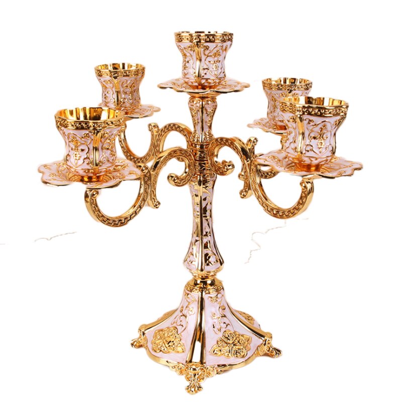 Imuwen metal lysestager lysestage luksus bordplade bryllup centerpieces lysestager til boligindretning lysestager: 5 arme