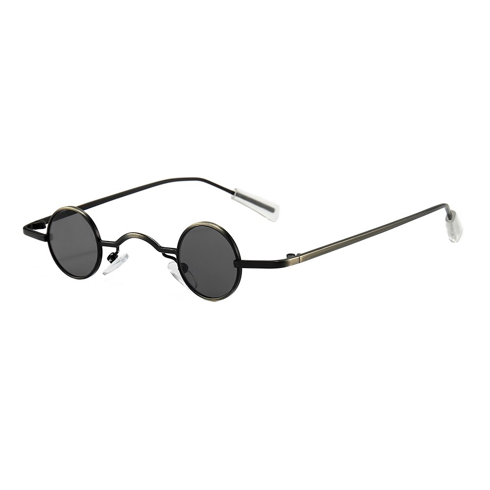 Retro Mini Vintage Ronde Gepolariseerde Zonnebril Mannen Zonnebril Vrouwen Metalen Frame Zwart Lens Brillen Rijden: Black