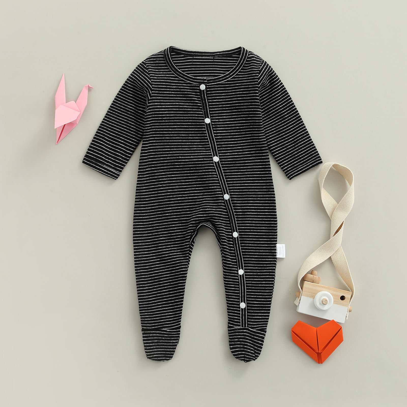 Baby Meisje Jongen Pasgeboren Romper Gestreepte Betaalde Meisjes Jongens Gestreepte Footies Katoenen Kleding