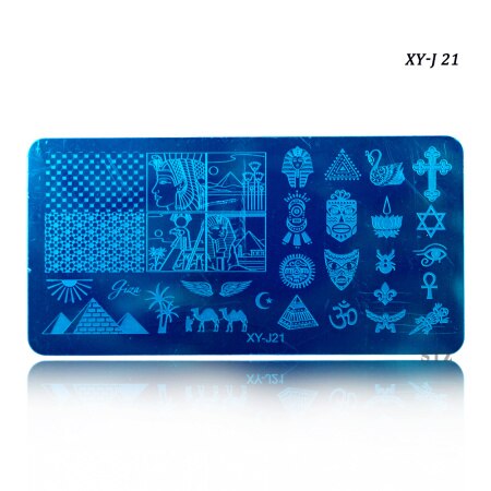 12 x 6cm 16 designs blomster tegneserie blonder gør-det-selv polish stempling nail art stempel skabeloner manicure negle stencils overførselsværktøj xyj 17-32: Xyj 21