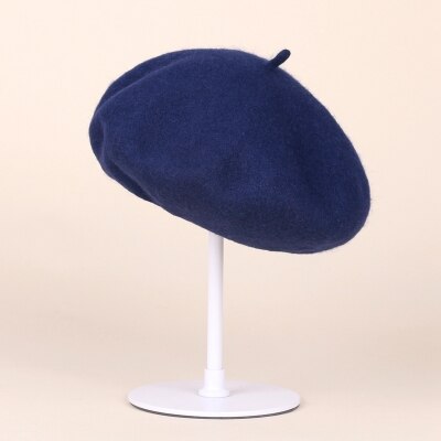 13 farver 100%  australien uld fransk baret hat til kvinder britisk stil ensfarvet pige græskar hatte filt baretter kasketter boina femme: Fs833-13