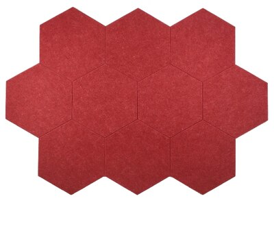10 stk filt hexagon bokstav oppslagstavle fotodisplay gjør-det-selv-kunst hjemmekontorplanlegger planleggingstavle veggdekorasjon memoholder: Rød