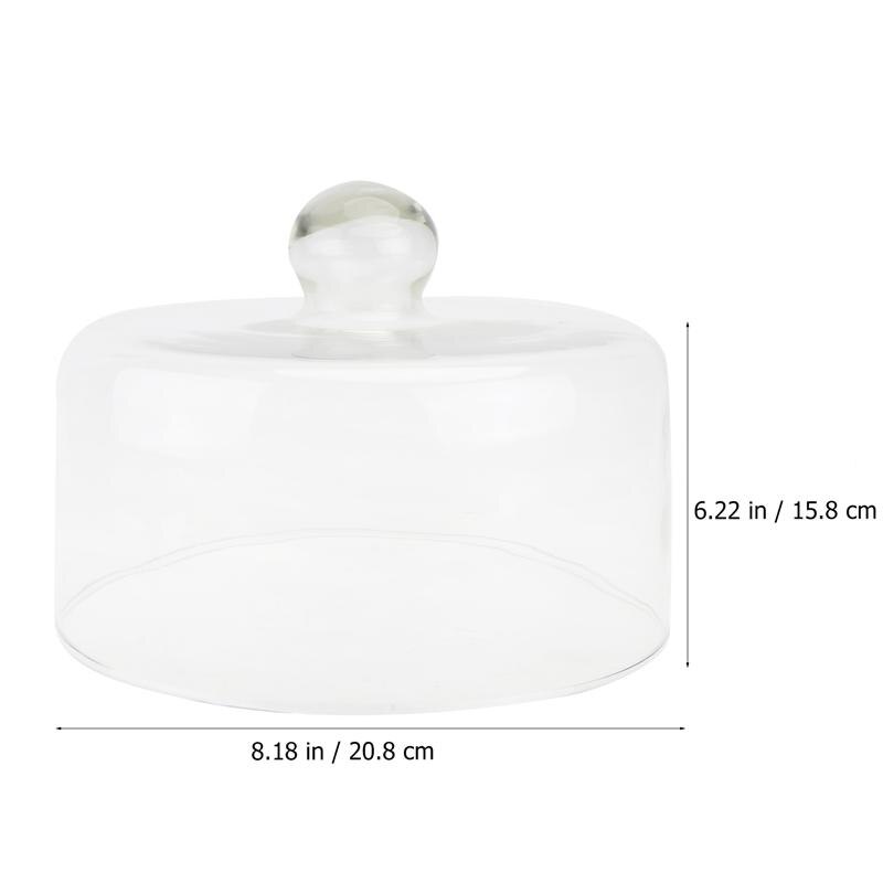 Transparent Glass Dome Food Cover Dust-Proof Cake Snack Dessert Cover Durable Protective Cover Kitchen Tools
