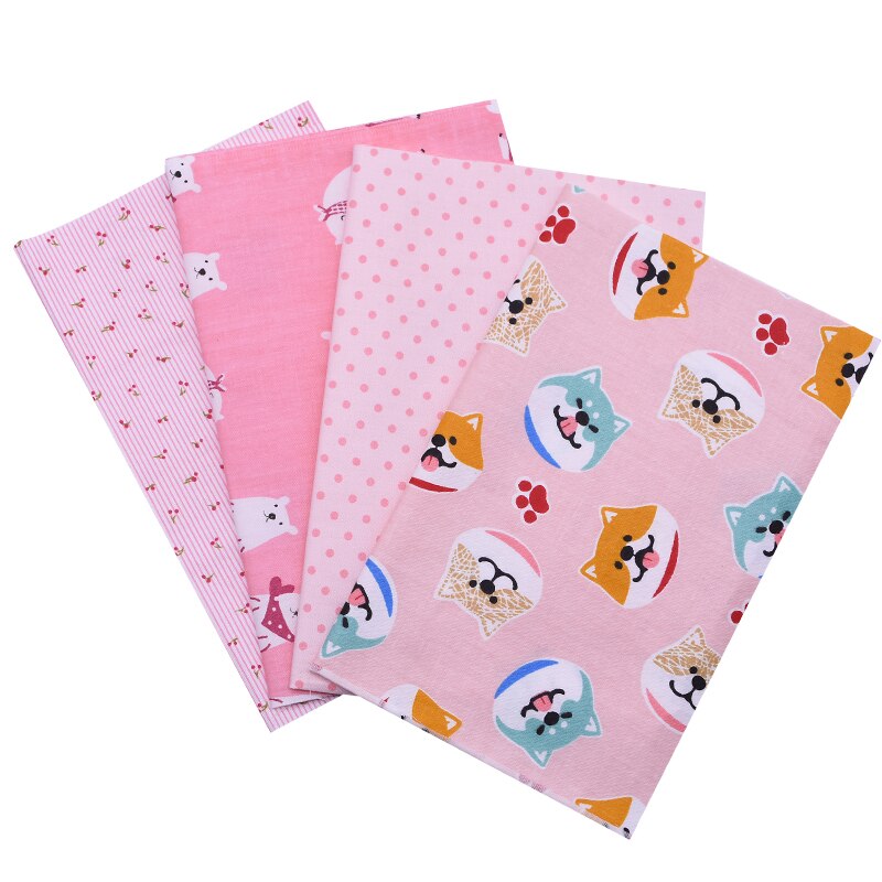 4Pcs 25x20cm Cotton Fabric Floral Print Mixed Style Handmade DIY Children Kids Sewing Patchwork Cloth Material: B09