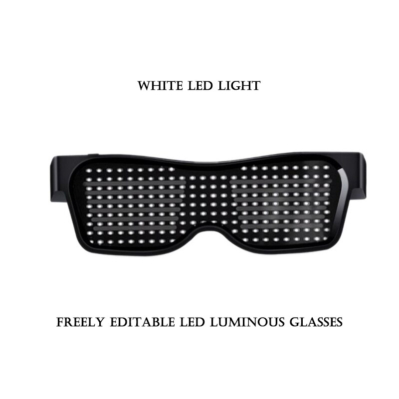 Magic Bluetooth LED Party Glasses APP Control Freely editable LED luminous glasses EMD DJ Electric Glow Party Supplies: white
