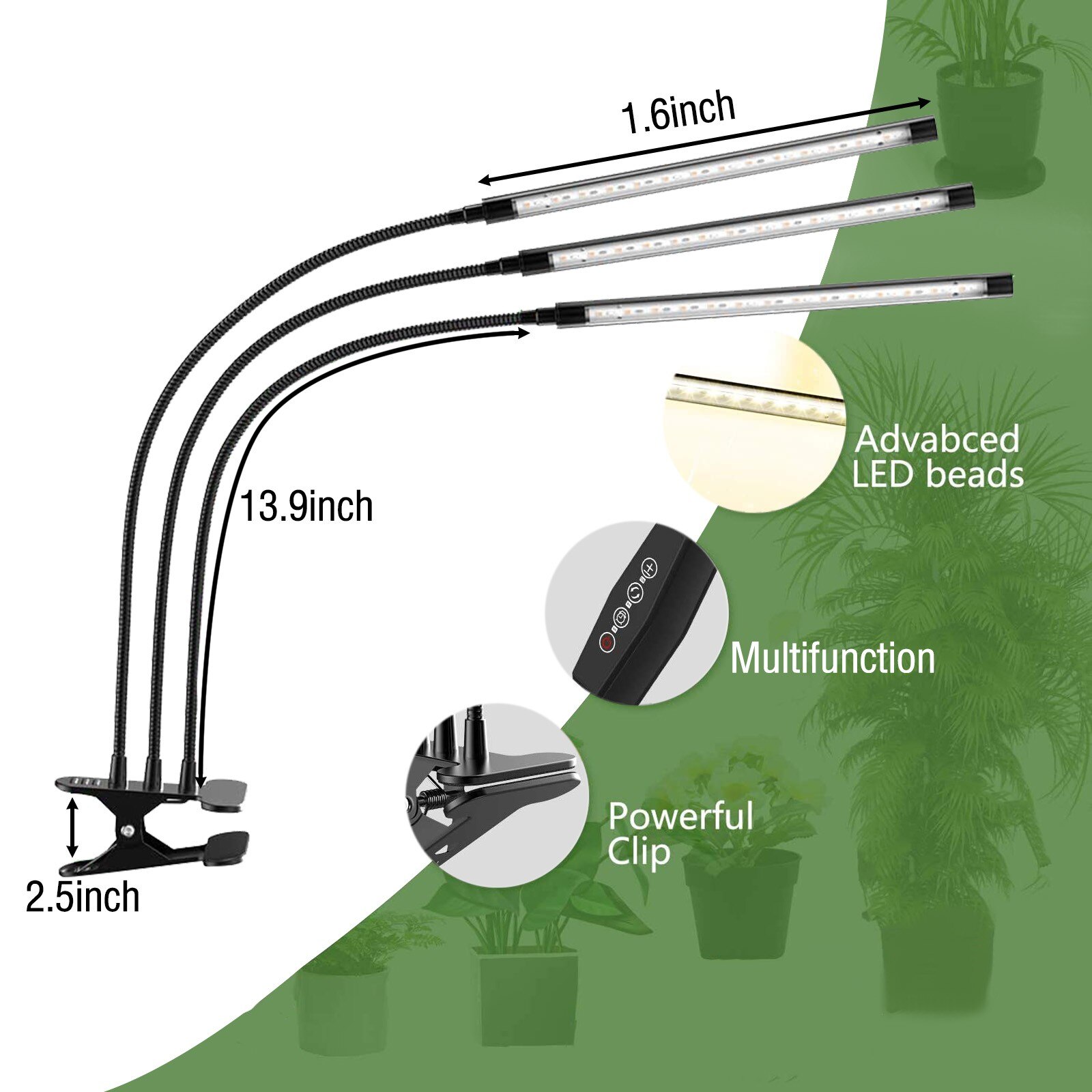Plant Light 9W 45 LED Constant Time LED Plant Growth lights Plant Cultivation Light Sunlight Color LED,