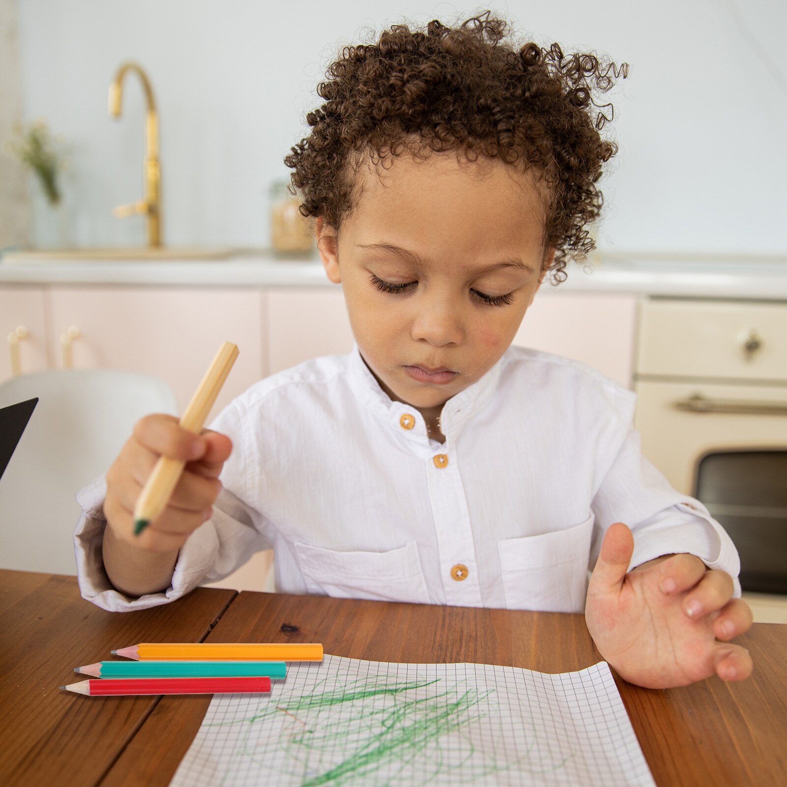 108Pcs Portable Kids Writing Pencils Plastic Pencils for Toddlers Writing Learning Pencils for Children