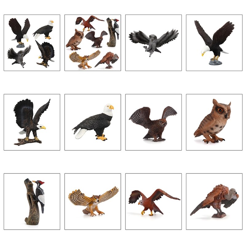 Simulated Bald Eagle Owl Model Realistic Bird Figurines Action Figure for Collection Science Educational Children Kids