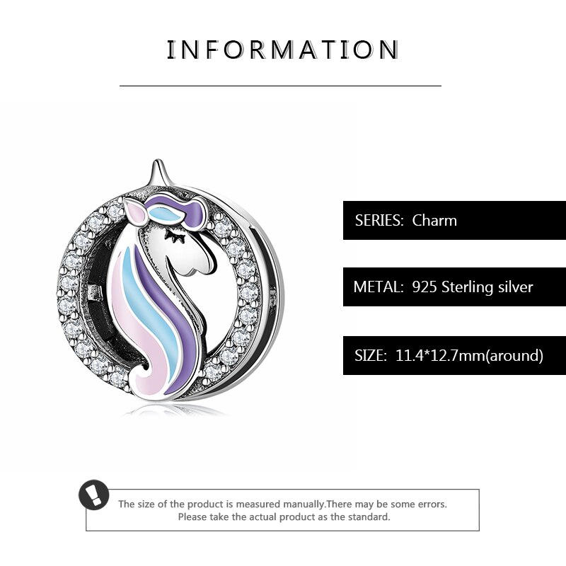 Bunte wächter einhorn Clip Charms Echt 925 Sterling Silber Perlen Feine Jewerly Machen passt Reflexion Armband