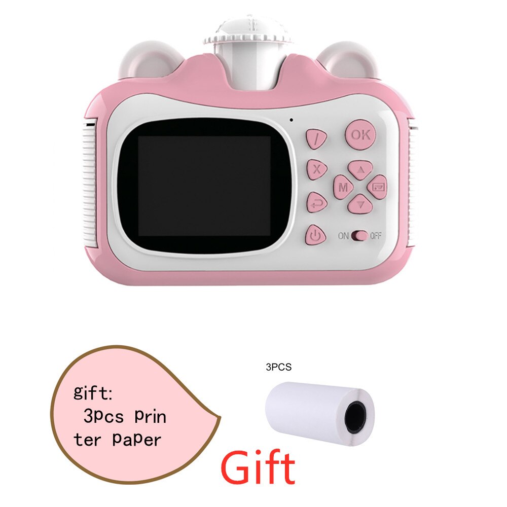 Kids Cute DIY Instant Print Camera Mini Digital Photo Camera toys Photography Video Recorder Printing Camcorder Children Toys: Pink