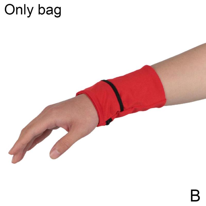 Bolso de brazo para teléfono móvil, accesorio deportivo elástico para la muñeca, para guardar llaves, tarjetas bancarias, para correr al aire libre o ciclismo: B