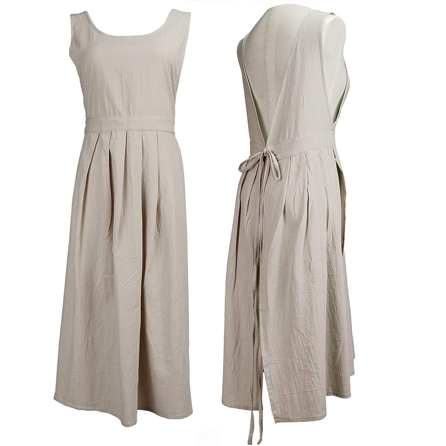 Washed cotton linen Kitchen Apron For Cooking Baking Flower Shop Ruffles work clean apron for woman uniform lady Dress