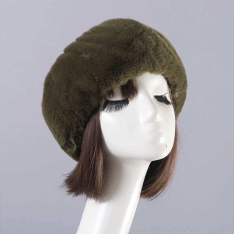 Dameshoed winter imitatiebont warmer hoeden dikke, zachte, lege top russische muts herfst oorwarmer outdoor skimutsen zacht: 17
