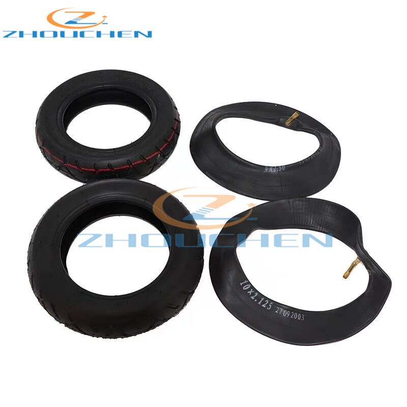 10X2.50 tyre 10x2.5 tire Inner tube with bent valve 90 Degree valve for Baby Stroller Pram Scooter 10 Inch: 6 set