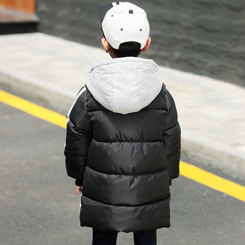 Jongens Winter Toevallige Dikke Warme Hooded Parka Baby Kids Kinderen Lange Jas Bovenkleding