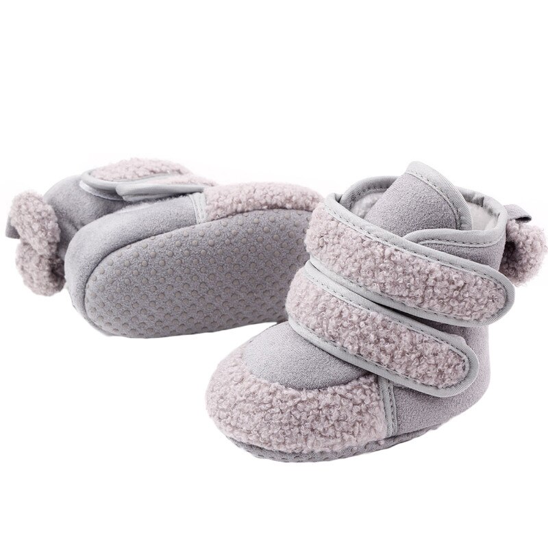 Bottes d'hiver en coton pour bébé, couleur unie, chaudes, confortables, antidérapantes, chaussures à semelles souples pour enfants