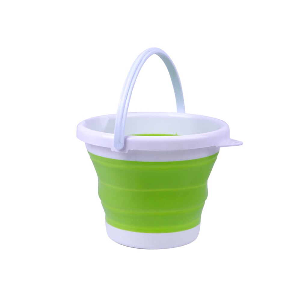Collapsible Bucket Portable Home Outdoor Fishing Travel Car Washing Basin Bucket Children Outdoor Fishing Travel Home Storage: Green 3L