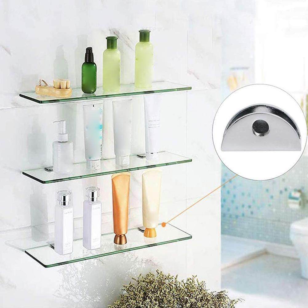 Glass Shelf Clamp Bracket Flat Round Holder Clamps Bracket Shelves Support Corner Bracket Clips For Window Balustrade Handr W1X4