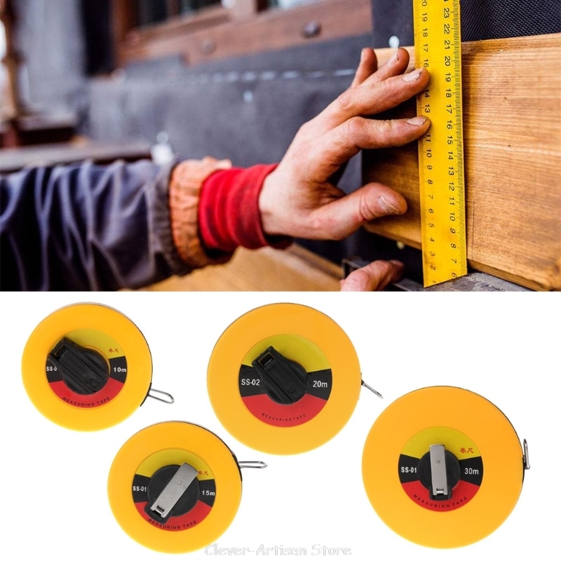 Fiber Measuring Tape 10/15/20/30m Hand-held Disc Flexible Ruler Wind Up Measure Au 22 20