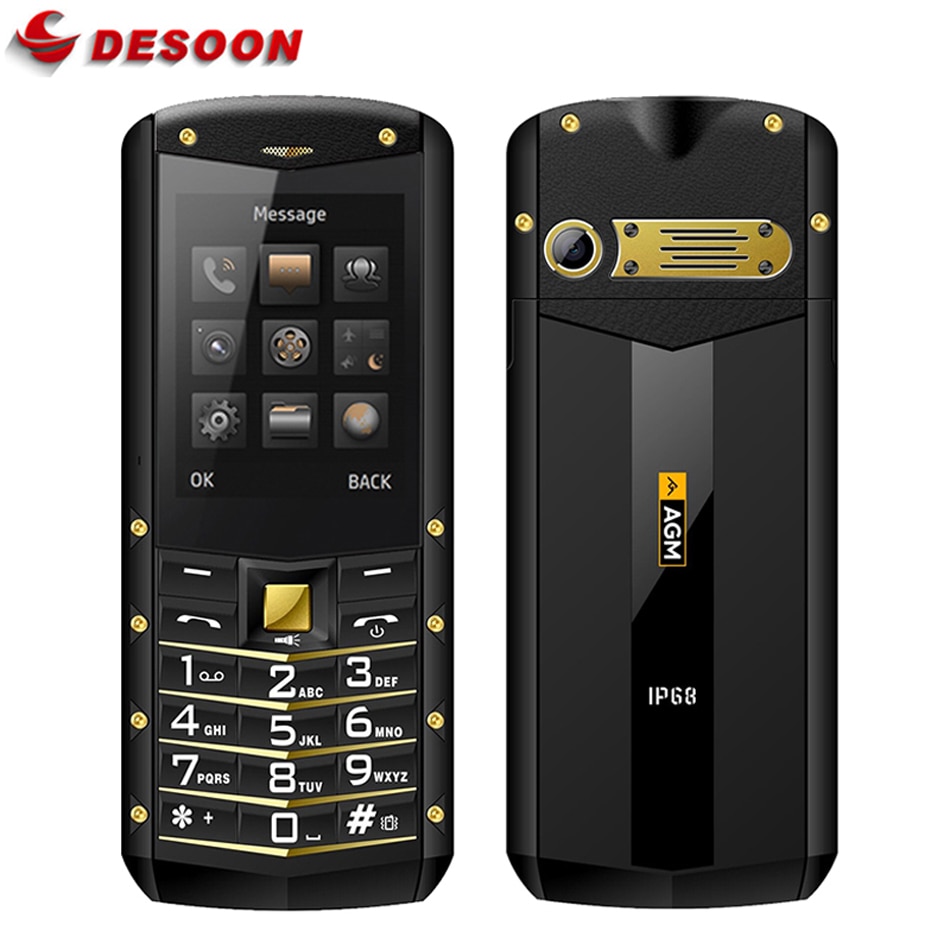 AGM M2 IP68 Waterproof Cellphone 2.4 inch Bar phone Dual SIM Card Bluetooth 1970mAh FM 32MB RAM 32MB ROM Keyboard 2G GSM phone