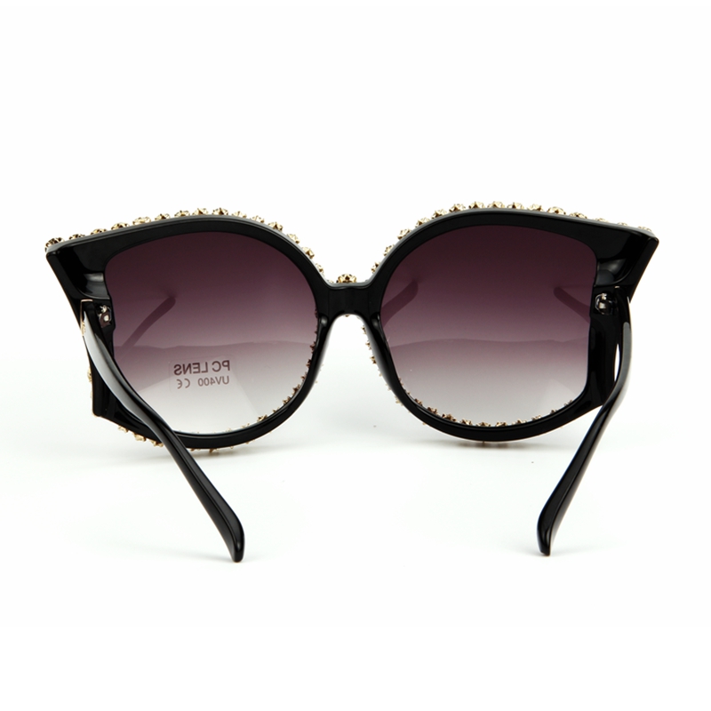 Cat eye solbriller kvinder luksus mærke rhinestone solbriller til kvindelige vintage nuancer oculos de sol feminino