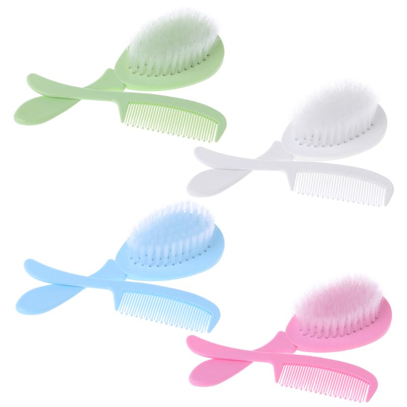 1 Set Baby Comb Brush Nursing Supplies Bathing Washing Hair Soft Bristle Round Tip Safe Head Massage Grooming Newbo