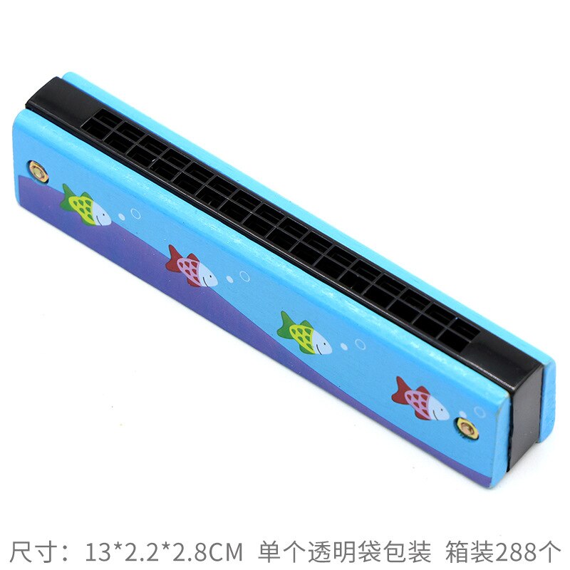 Double Row 16 Hole Harmonica Musical Instruments Children's Wooden Painted Harmonica Early Education Toy Teaching: c