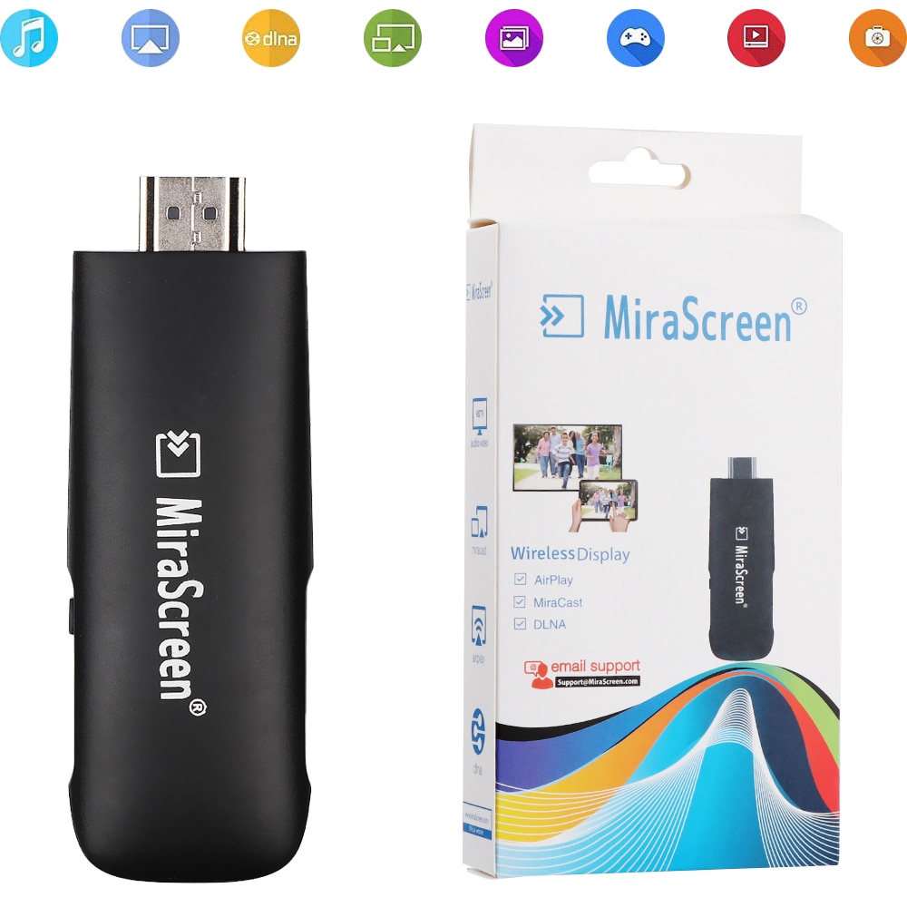 MiraScreen A2 inalámbrico TV Stick HDMI Dongle espejo dispositivo 2,4 GHz WiFi receptor pantalla 1080P DLNA Airplay Miracast rec