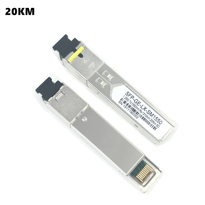 SC SFP Fiber optic module 1.25G SC 20/40/60/80/100KM 1310/1490/1550nm Single Fiber SFP Optical Module Compatible code ONU OLT: 20KM
