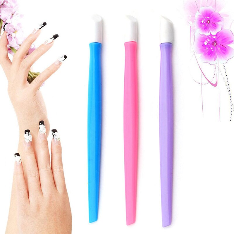 3 couleurs Nail Art bâton cuticule poussoir dissolvant ongles nettoyage tige ongles limes gommage ongles manucure ongles Art outils