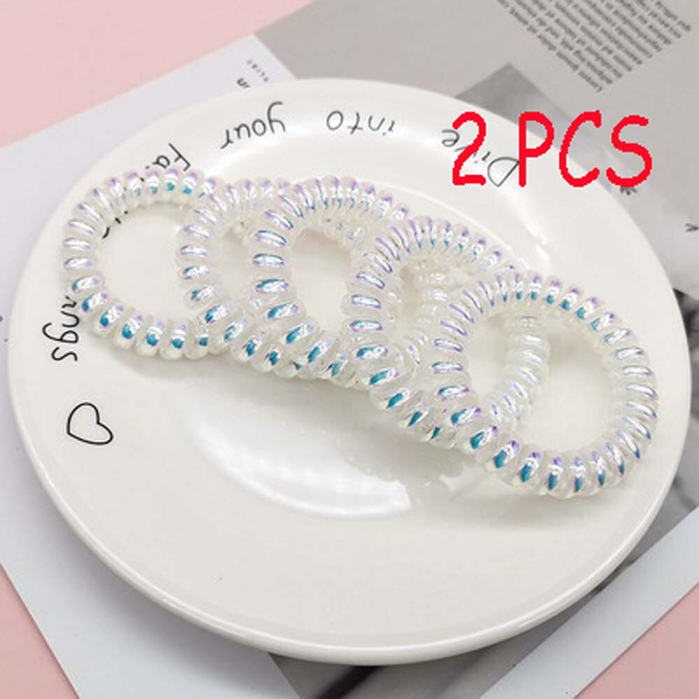2 pcs goma para acessórios de cabelo anel de cabelo corda traceless feminino goma elástico faixas de cabelo para mulheres goma telefone fio scrunchy