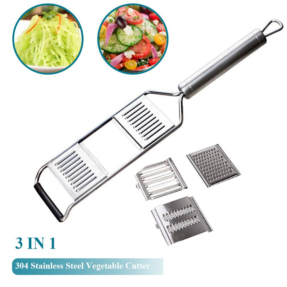 3-In-1 Multifunctionele Groentesnijder Rvs Fruit Dunschiller Rasp Shredders Voedsel Chopper Cutter keuken Gereedschap