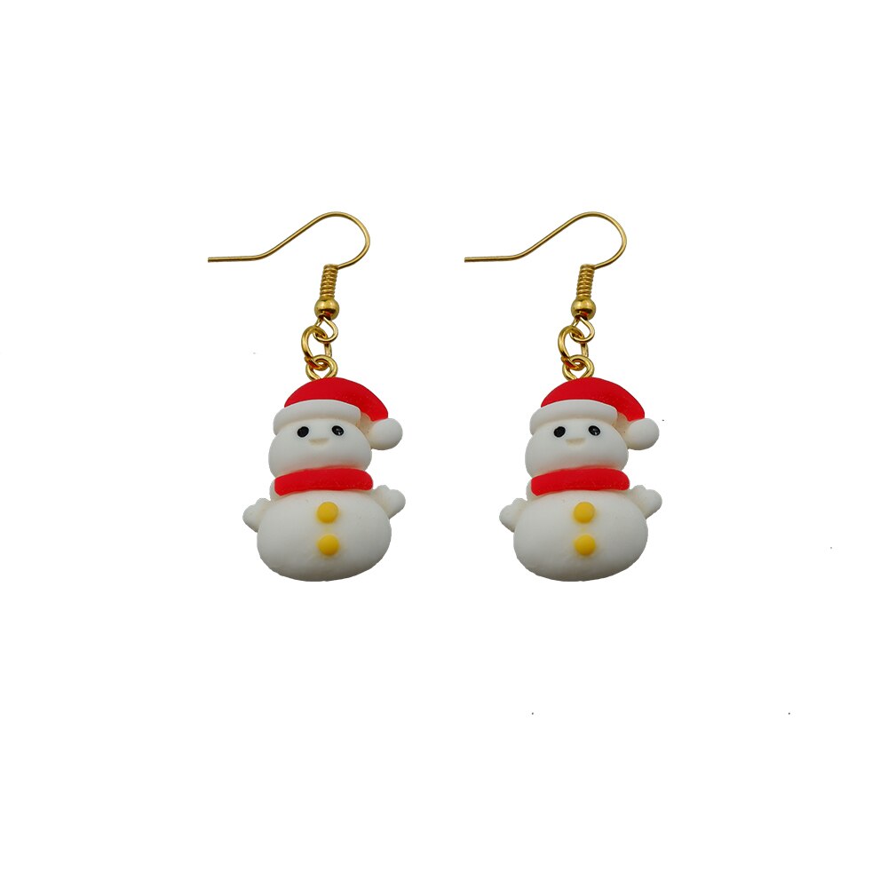 Weihnachten setzt Ohrringe Lebkuchen Mann Baum Schneemann Tropfen Hängen Ohrringe Für Frauen freundlicher Geburtstag Tropfen: 12
