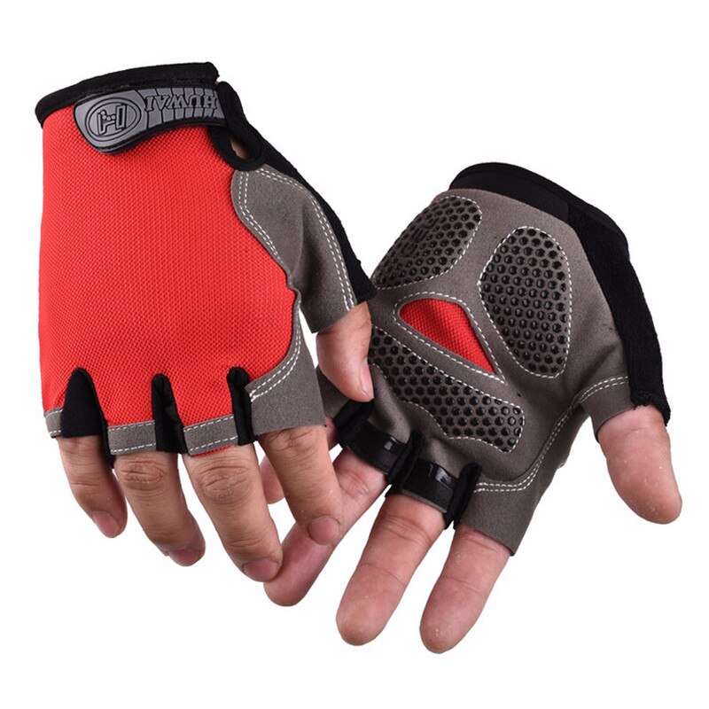 Silicone Cycling Anti-slip Anti-sweat Men Women Half Finger Gloves Breathable Anti-shock Sports Gloves Bike Bicycle Glove