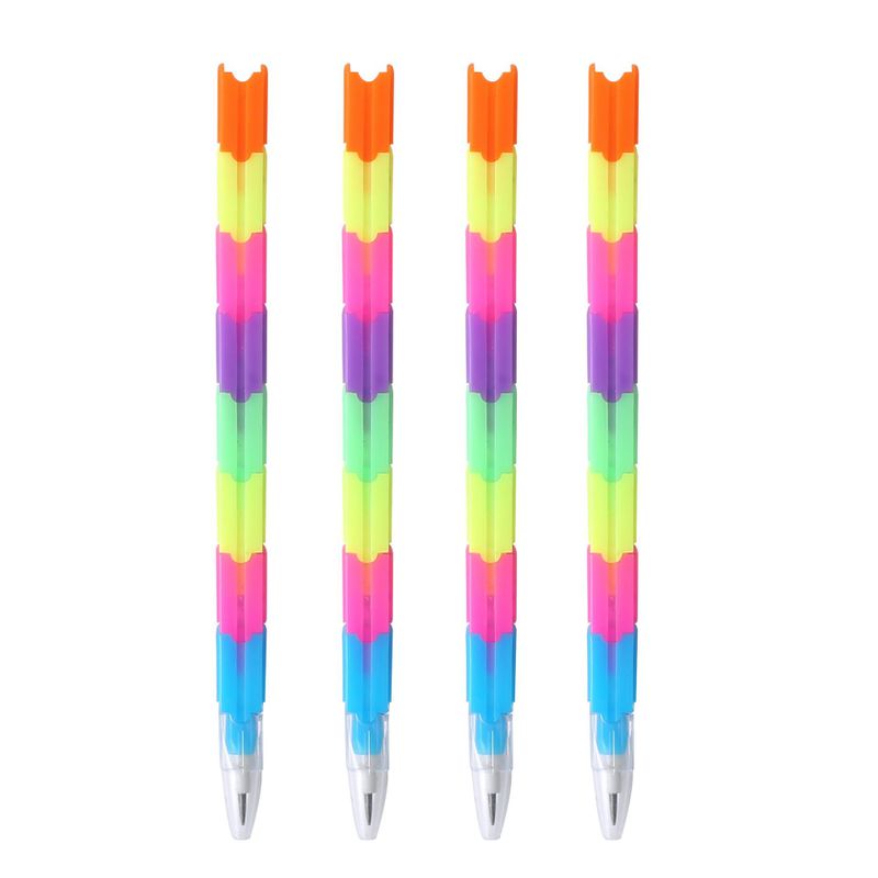 4pcs Rainbow Pencil HB Plastic 8 Knots Splice Kawaii Student Stationery Kids Penci School Office Writing Supplies: Default Title