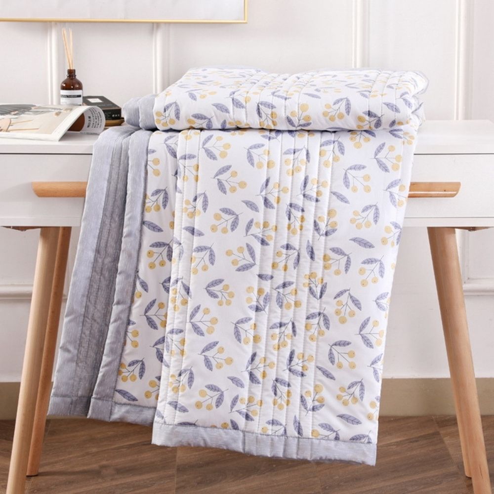 ADOREHOUSE Summer Quilt Air Condition Comforter Thin Double-Sided Print Bedspread Washable Comforter Breathable Quilt Blanket: 180x200cm / Style E