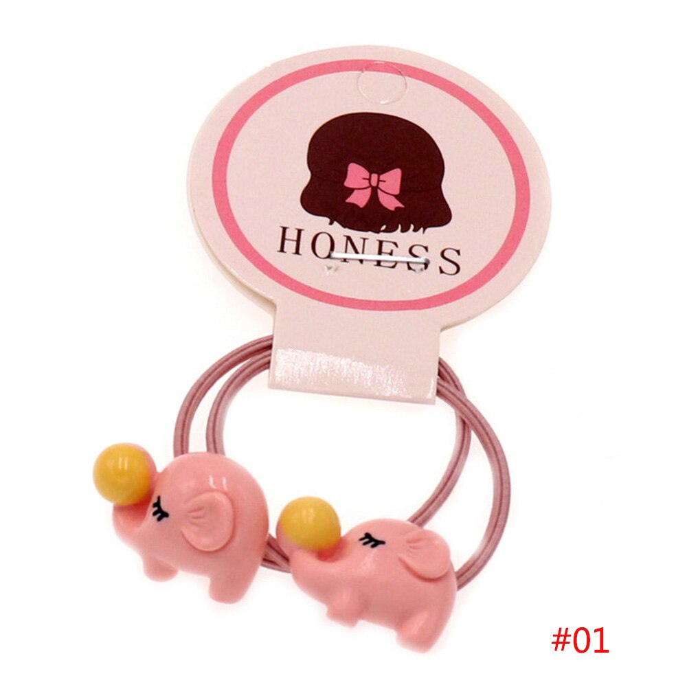 2 unids/set Animal niñas acrílicas Cuerdas elásticas para el pelo estrella elefante Cola de Caballo titular Scrunchies gomas de pelo accesorios: 1