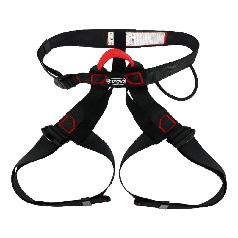 Arnés de escalada al aire libre, cinturón de seguridad para pecho, cinturón de alpinismo para escalada en roca, equipo para rappel: Black