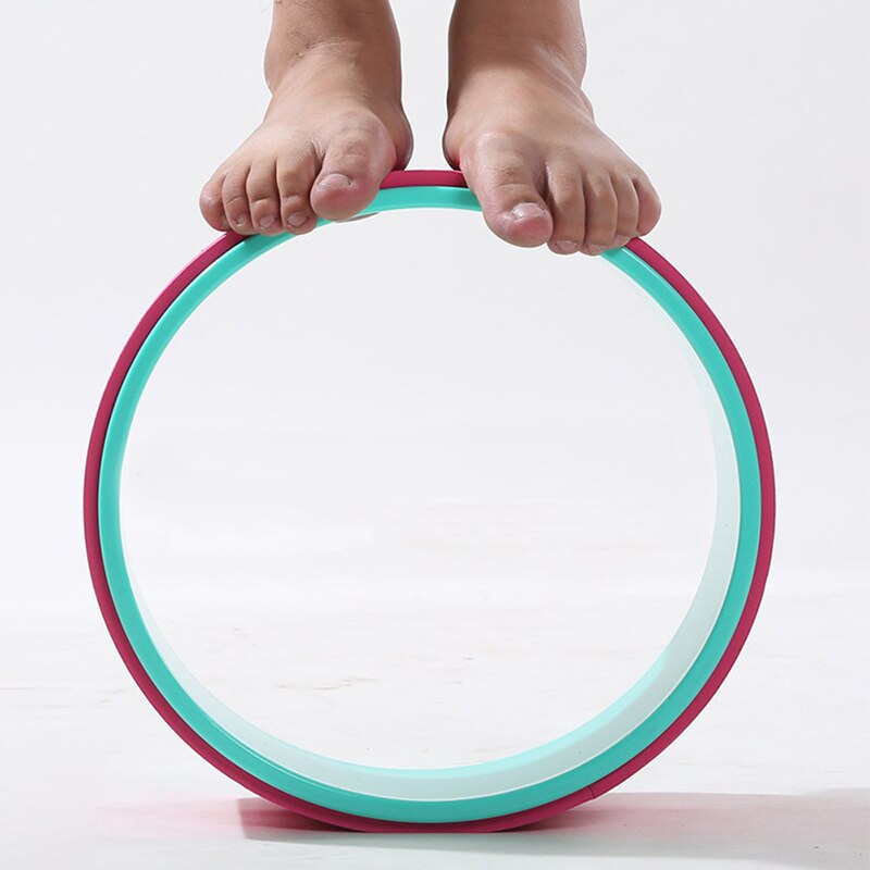 Yoga Wheel Dharma Yoga Prop Wheel Pose Thick Padding Yoga Roller for Back Pain Stretching Increased Flexibility