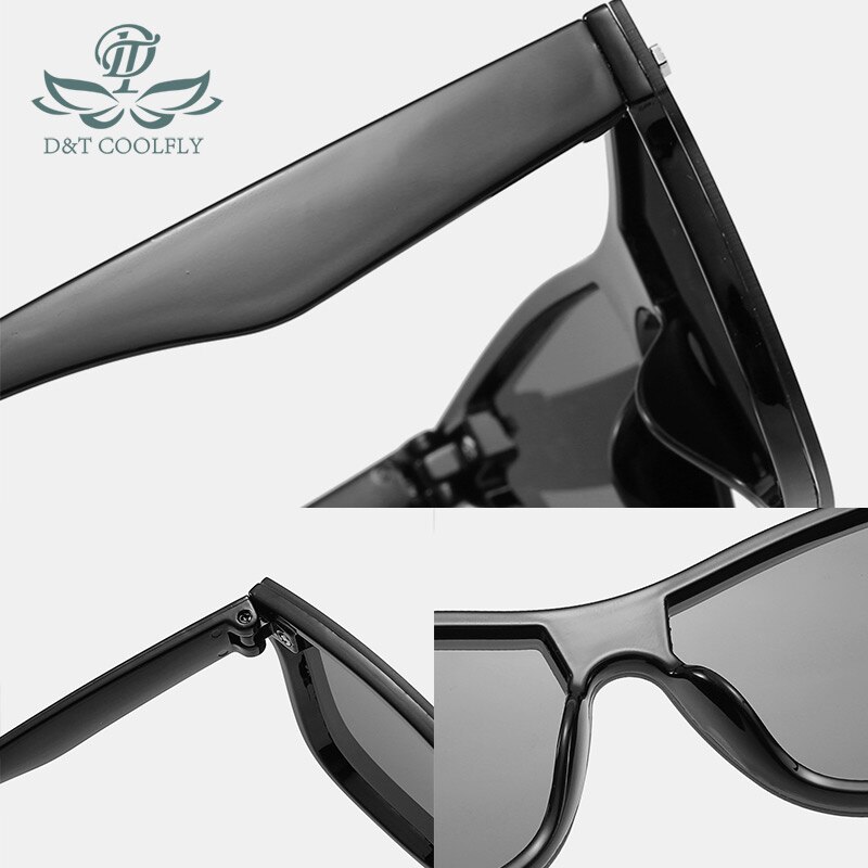 D & t solbriller ét stykke trend personlighed briller brandbeskyttelse reflekterende rammeløs solbrillefri  uv400
