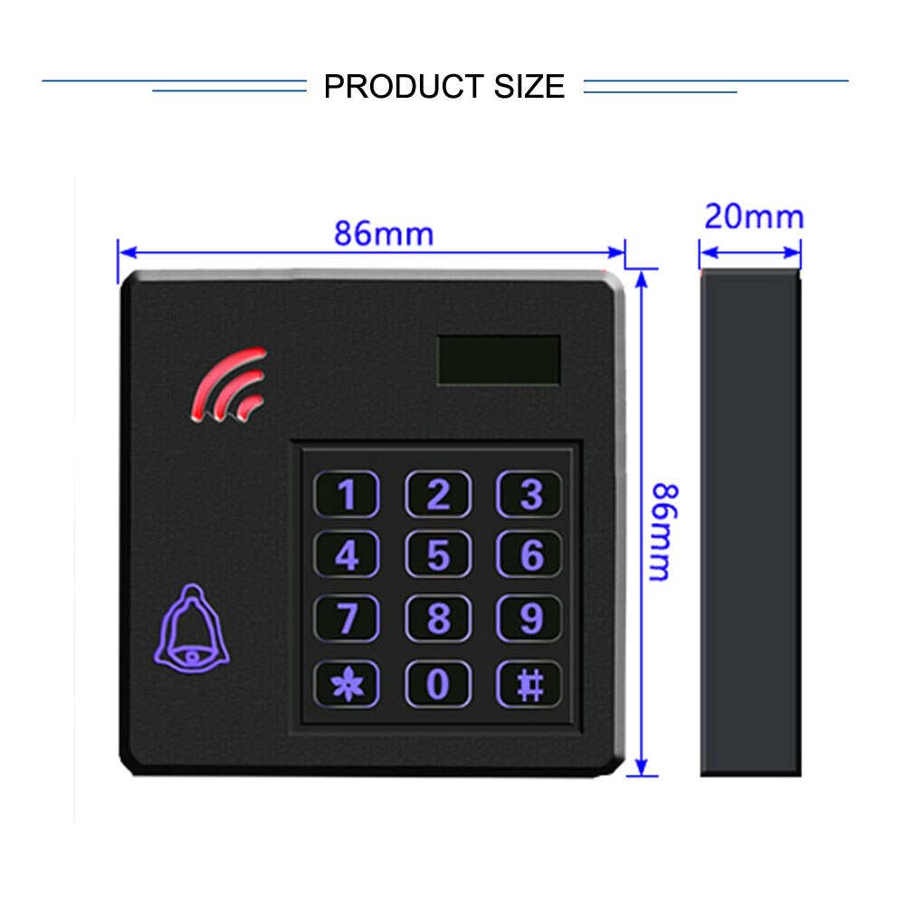 Lector de teclado RFID ID 125K wiegand26/34 salida impermeable IP67 instalación exterior utilizado para el lector de Control de acceso