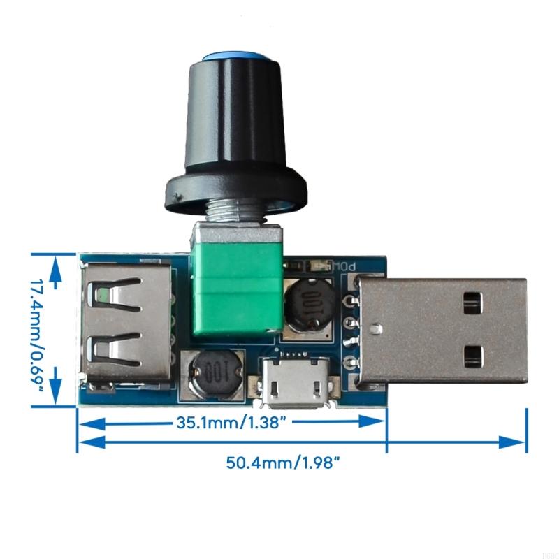 F68C USB Fan Speed Regulation Controller DC 4V-12V for Computer Chassis Fan Multi-Gear Fan Governor Manual Speed Regulation