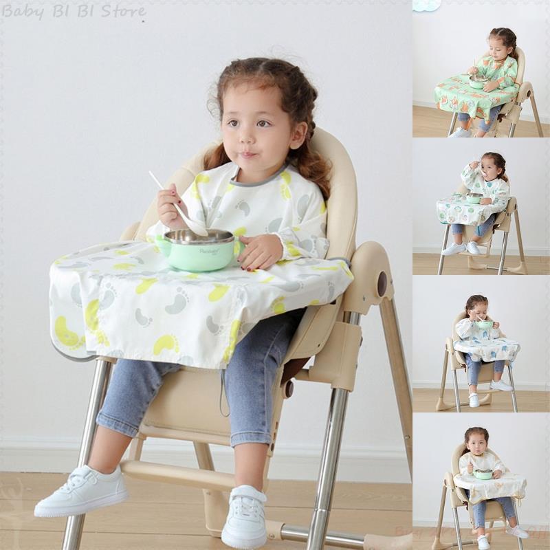 1 Pc Baby Weaning Full-Coverage Bib and Apron Combination for Infant Baby Toddler Dining Chair Cover Coverall Baby Gown