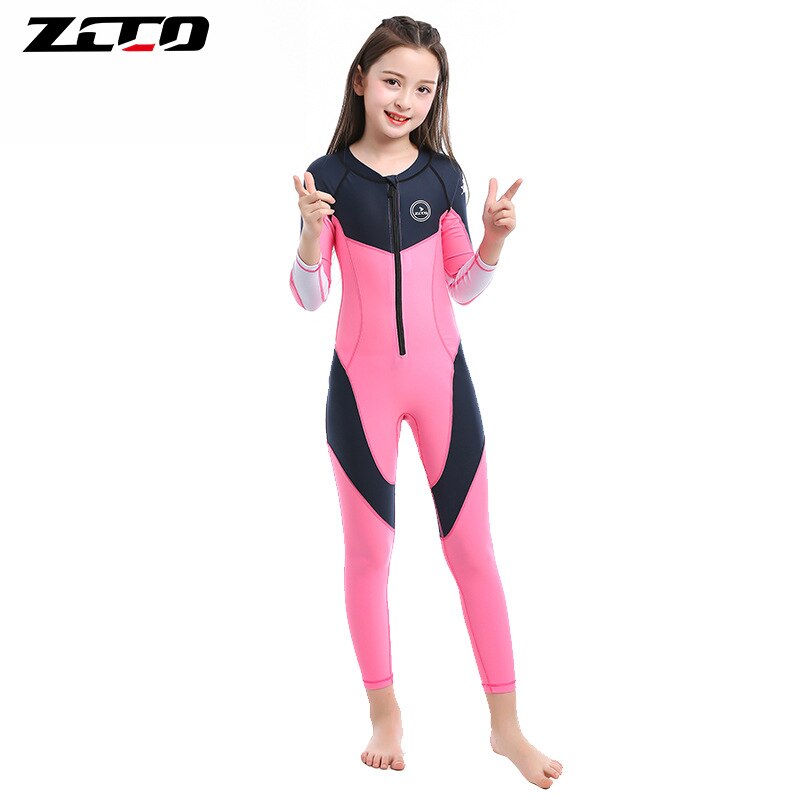 Traje de buceo de nailon para niños, Neopreno, protección UV, cuerpo completo, manga larga, una pieza