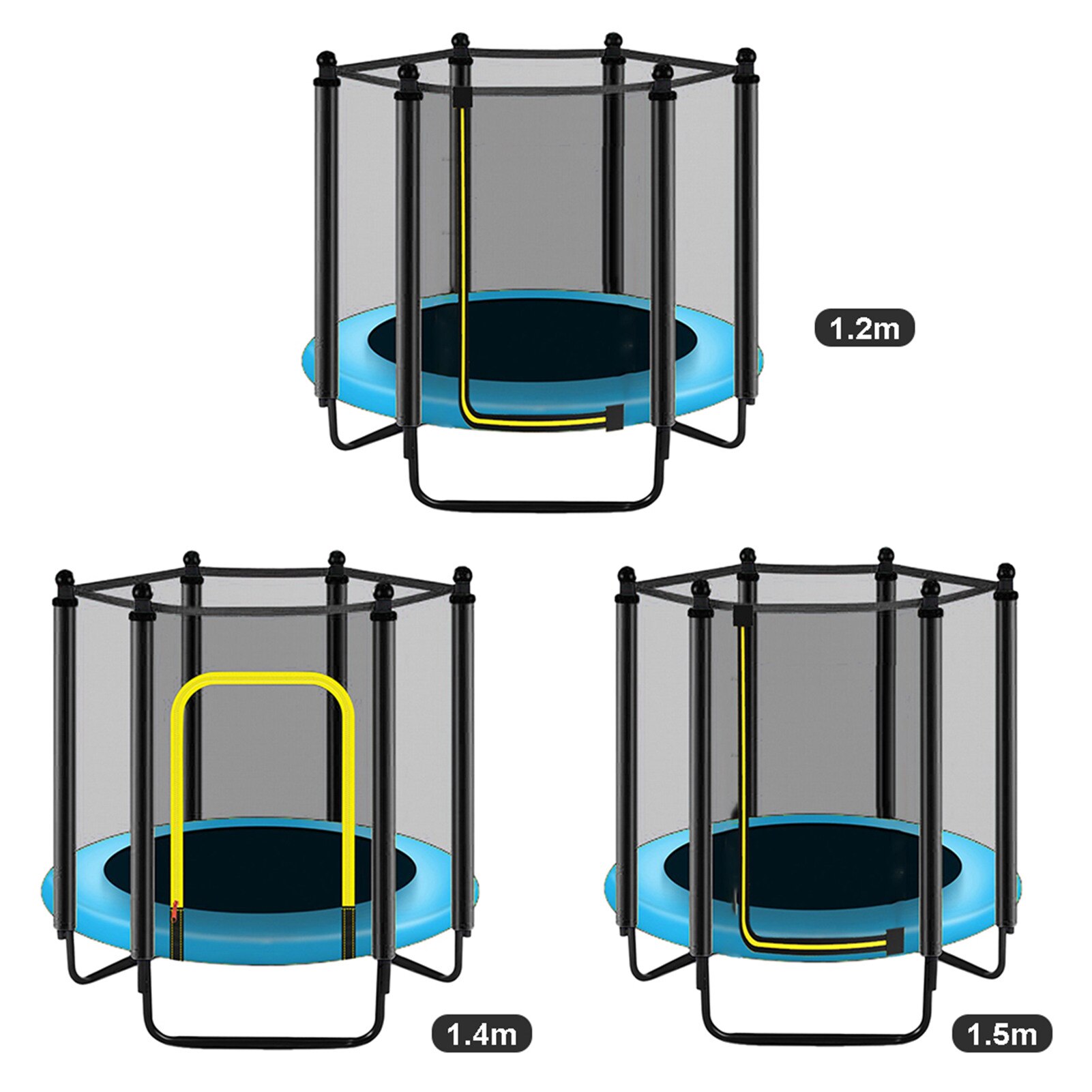 Trampoline Vangnet Uv-Bestendig Tuin Trampoline Vervanging Net Voor 3.97ft/4.59ft/4.92ft 6 Polen Trampolines