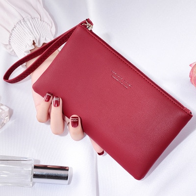 1 Pcs Dames Mini Clutch Bag Pu Leather Wallet Card Case Mobiele Telefoon Tas Clutch Bag Met Rits Pols Coin purse