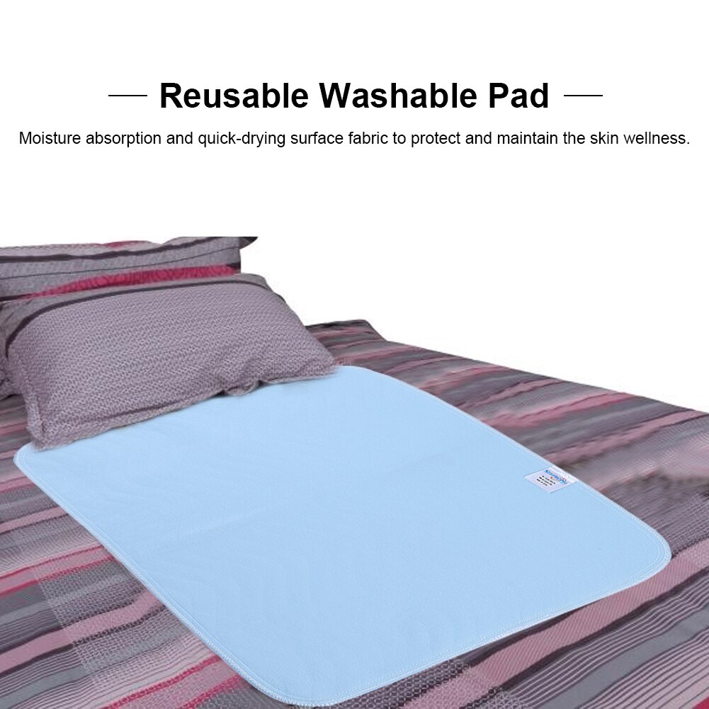 6pcs Reusable Washable Pad Urine Mat Breathable Super Absorbent Pad For Adults Incontinence Pad Nursing Pad Blue + White 45 * 60